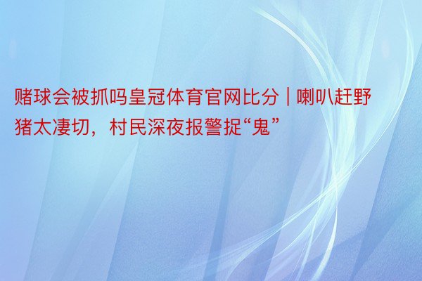 赌球会被抓吗皇冠体育官网比分 | 喇叭赶野猪太凄切，村民深夜报警捉“鬼”