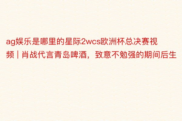 ag娱乐是哪里的星际2wcs欧洲杯总决赛视频 | 肖战代言青岛啤酒，致意不勉强的期间后生