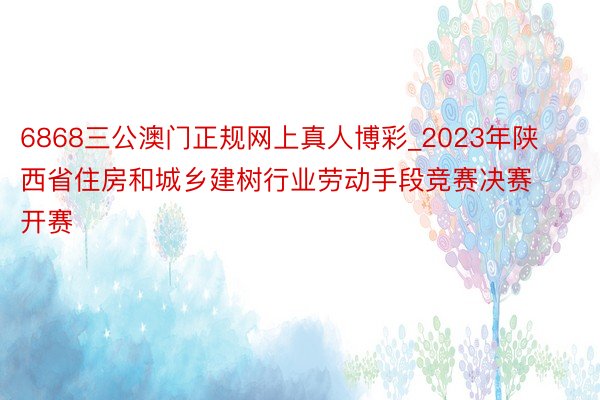 6868三公澳门正规网上真人博彩_2023年陕西省住房和城乡建树行业劳动手段竞赛决赛开赛