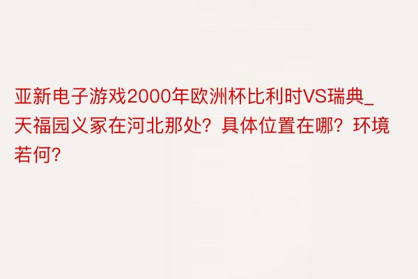 亚新电子游戏2000年欧洲杯比利时VS瑞典_天福园义冢在河北那处？具体位置在哪？环境若何？